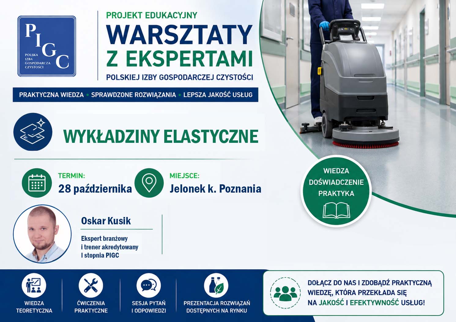 Warsztaty z Ekspertami Polskiej Izby Gospodarczej Czystości – Wykładziny elastyczne – 28.10.2026